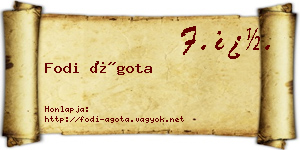 Fodi Ágota névjegykártya